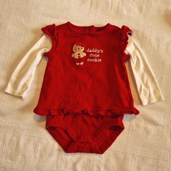 Gymboree girls 3-6 months layered shirt with bodysuit attached Gingerbread Girl - Picture 1 of 8